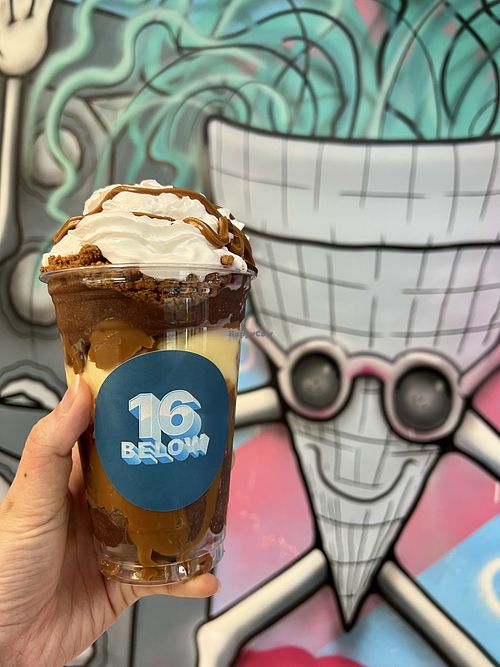 16 Below Ice cream with cool decor  at 16 Below in Aberdeen