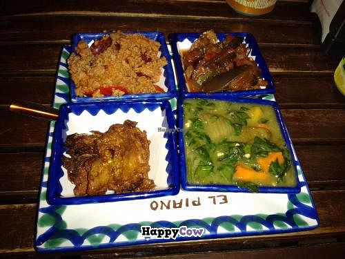 Chili, Bhajis, Chinese salad, fried eggplants at El Piano - Malaga in Malaga