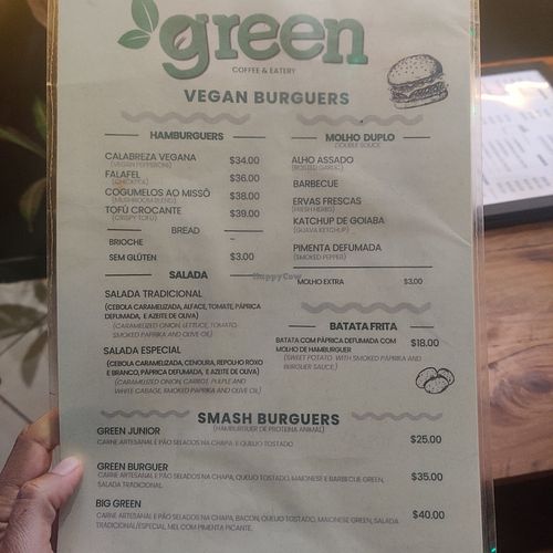 Not all vegan menu ! at Green in Palmeiras