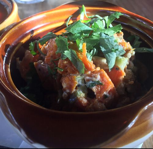 Vegan Sweet Potato Salad  at The Den Cafe in Santa Ana