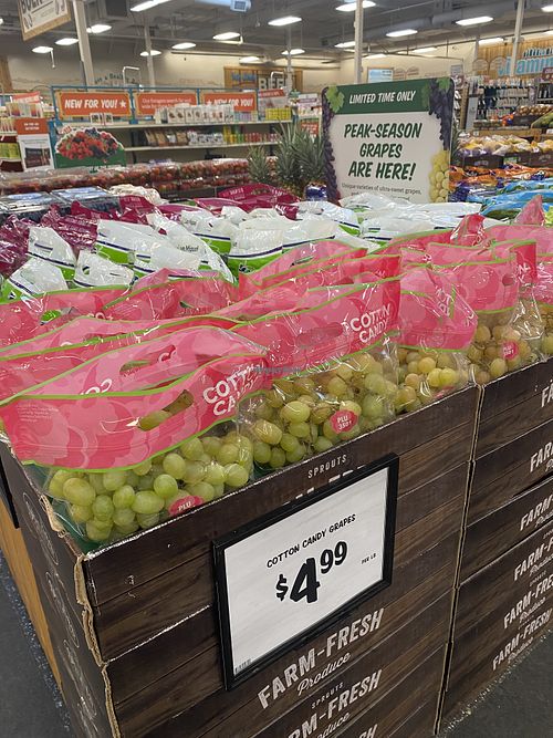 Cotton Candy Grapes in December?!?! 💕 (PS they are spendy like ~$12/bag) 😅   at Sprouts Farmers Market in Modesto