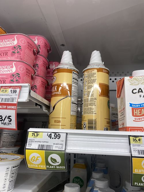 Vegan Whip Cream Spotted  at Sprouts Farmers Market in Modesto