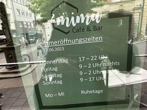 new opening hrs   at Mima Café & Bar in Fulda