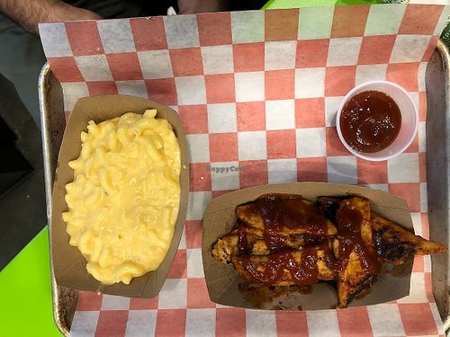 Mac and cheese, BBQ chicken at Pure Grit BBQ in New York City