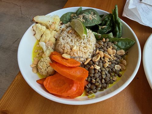 Golden dragon bowl at Blossoming Lotus in Portland