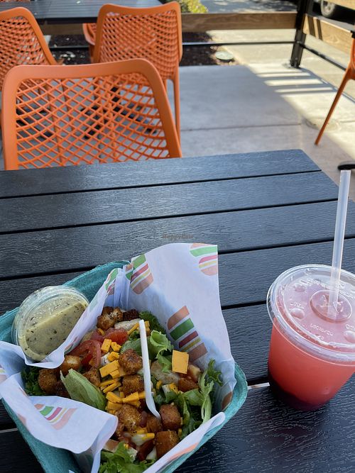 salads are now on the menu! I also had a blackberry lemonade  at Burger Patch - Land Park in Sacramento