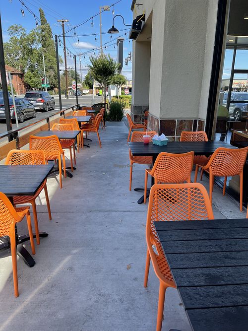 lots of comfortable outdoor seating in addition to indoor seating  at Burger Patch - Land Park in Sacramento