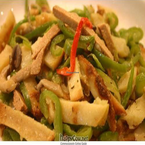 Mock ham with green pepper at New Start Restaurant in Seoul