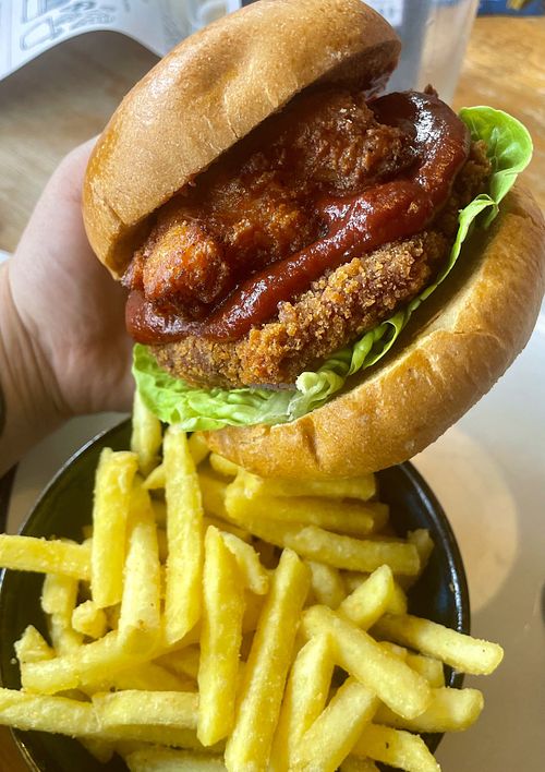 Burger was very tasty!   at Crewe & Harpur in Derby