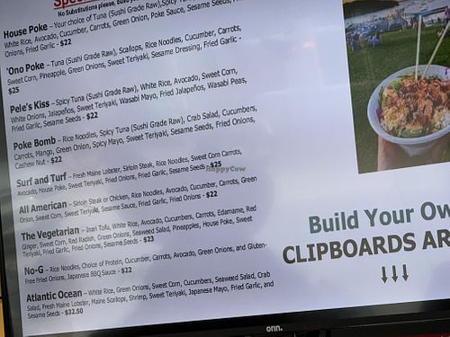 The menu with the one vegan option   at Aloha in Bar Harbor