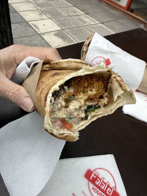   at Falafel House in Thessaloniki