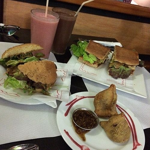 vegan burgers :)  at Veggie Garden - Dels Angels in Barcelona