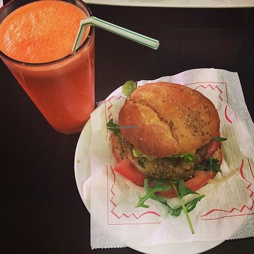 vegan burgers :)  at Veggie Garden - Dels Angels in Barcelona