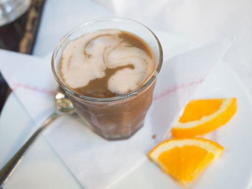 Chocolate creme that tasted a lot like cinnamon and it was the perfect little treat. at Veggie Garden - Dels Angels in Barcelona