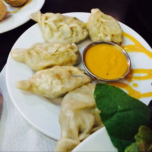 vegan momos at Veggie Garden - Dels Angels in Barcelona