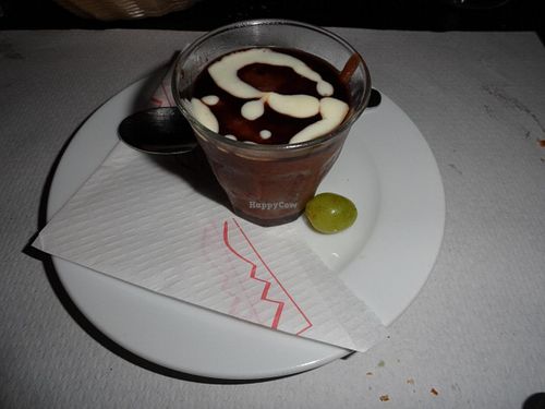 Carob cream at Veggie Garden - Dels Angels in Barcelona