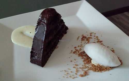 German chocolate cake / coconut ice cream at Full Taste in Chamblee