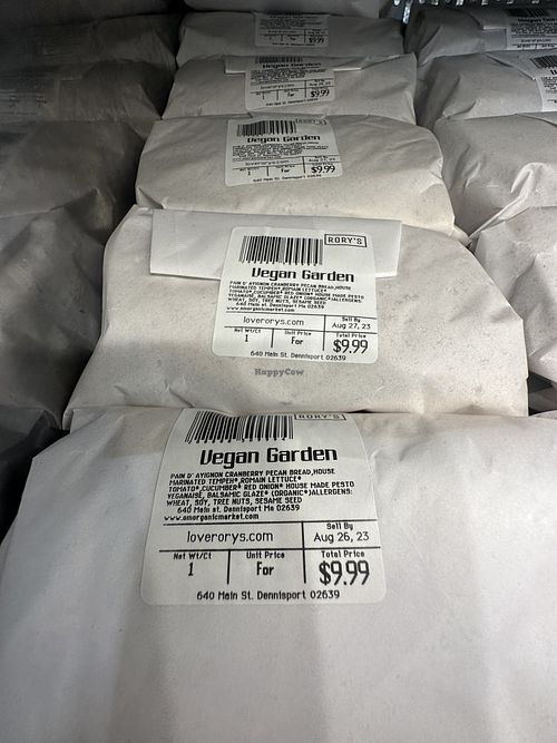 Vegan Sammie  at Rory's Market in Dennis Port