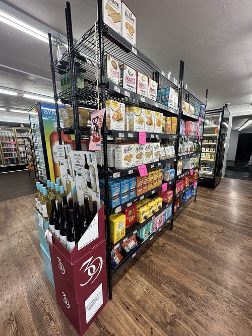 Crackers and wine  at Rory's Market in Dennis Port