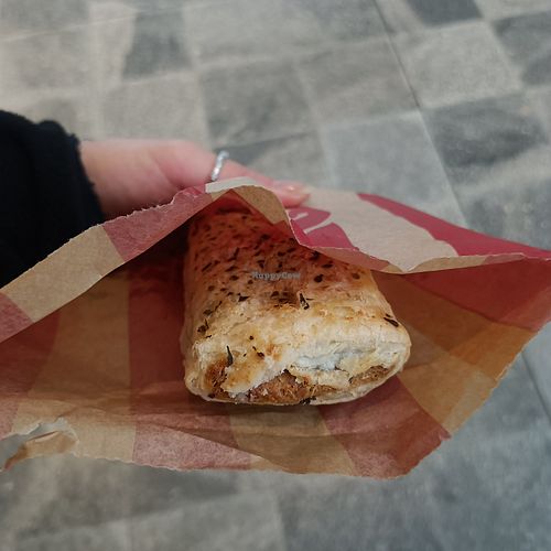 Plant-based sausage roll at Ferguson Plarre Bakehouses in Clayton