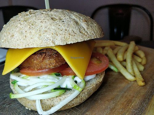 TINDLE Burger from the Vegan menu  at The Rebel Company - Maybe closed in Northeast Singapore