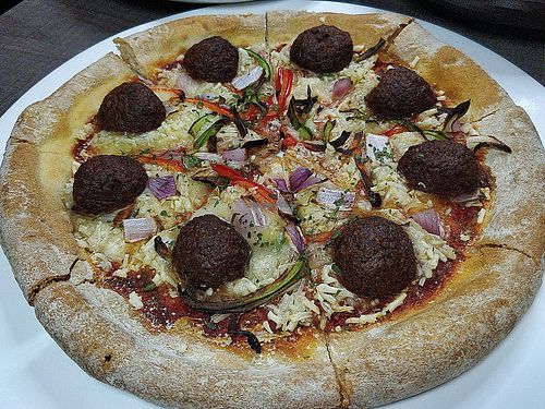 Meatball Pizza from the Vegan menu  at The Rebel Company - Maybe closed in Northeast Singapore
