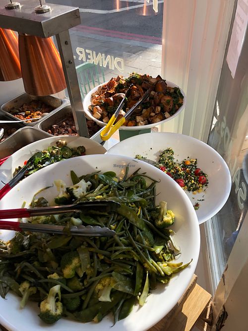 Salad on counter at KOD in North London