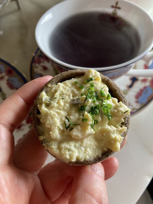 Vegan ‘Just Egg’ tart  at Tea at The Empress in Victoria