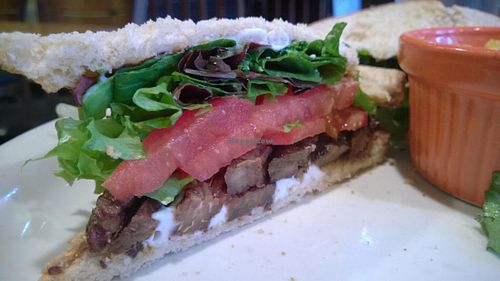 vegan TLT on sandwich bread at Harrison Street Cafe in Richmond
