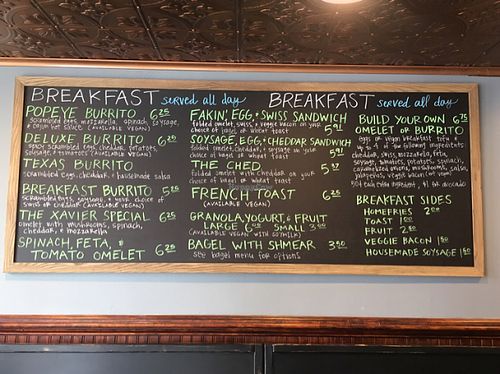 Saturday brunch highlight: home made soysage! at Harrison Street Cafe in Richmond