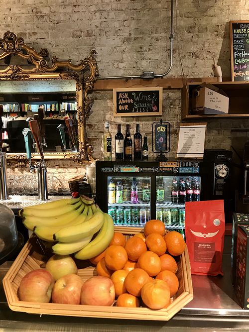 wine and beer in the evenings   at Taylor Books in Charleston
