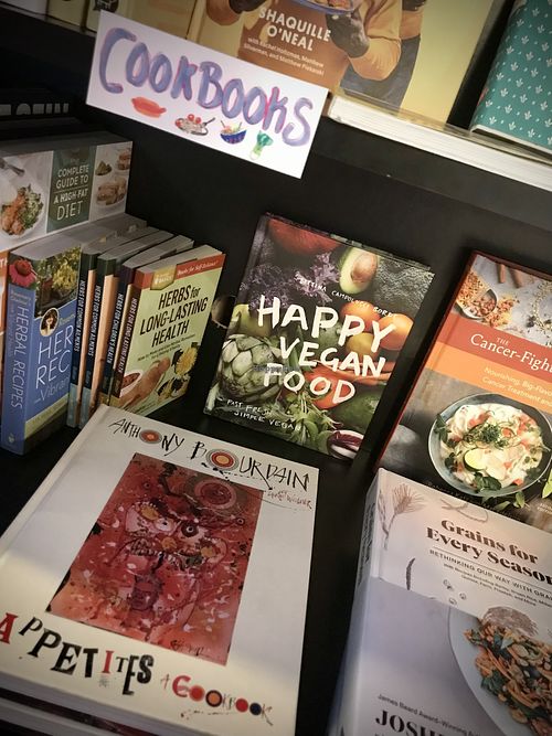vegan books : )  at Taylor Books in Charleston