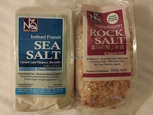 Sea salt and rock salt from the grocery section at Sala - Berjaya Times Square in Kuala Lumpur