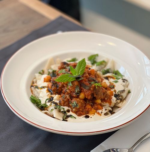 Turkish ravioli  at Vegan Dükkan Lokanta - The Eatery in Istanbul
