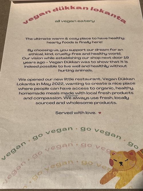 Menu  at Vegan Dükkan Lokanta - The Eatery in Istanbul