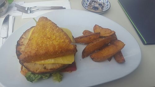 experimental vegan burger lunch menu  at Yamm in Vienna