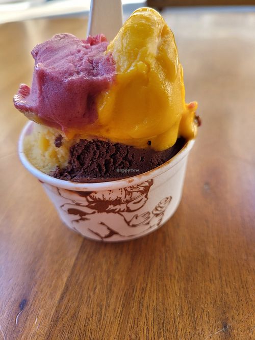 4 flavors in one small cup! at Amorino in San Francisco