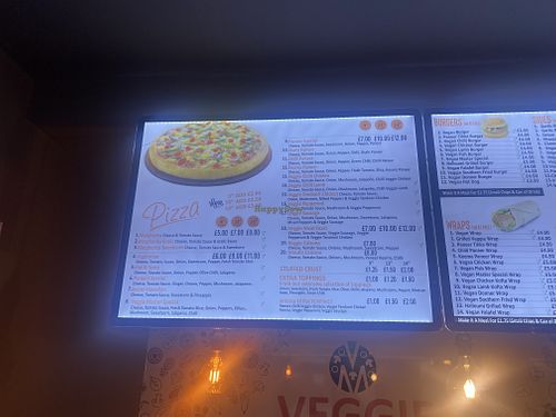 Menu board 1 May 2022  at Veggie Master in Wolverhampton