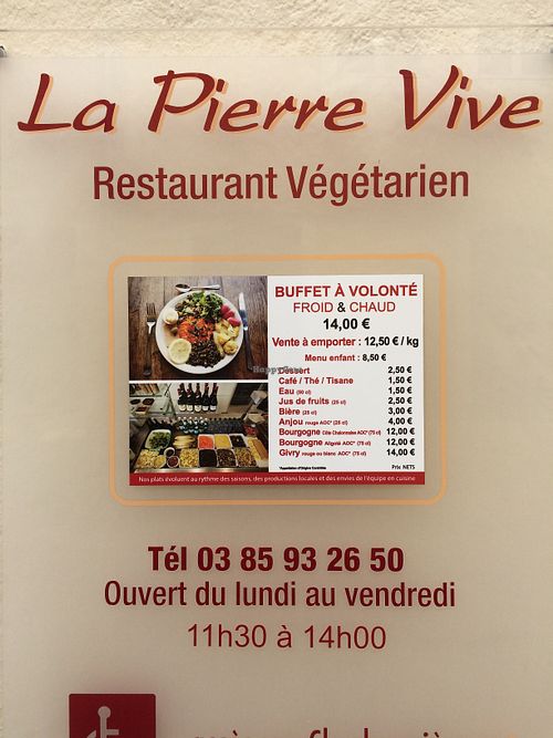 The Menu at La Pierre Vive in Chalon-sur-saone