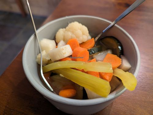 house made pickles at Body Cafe in Santa Fe