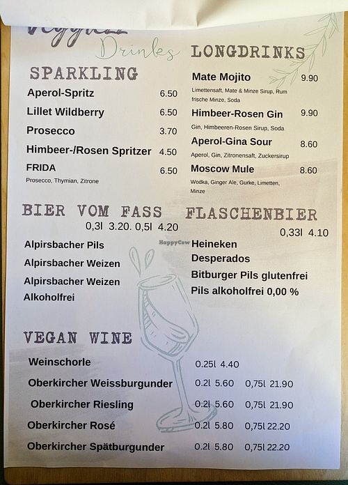 Menu page at Veggiezz at Ma'Rinas - Veggiezz in Karlsruhe