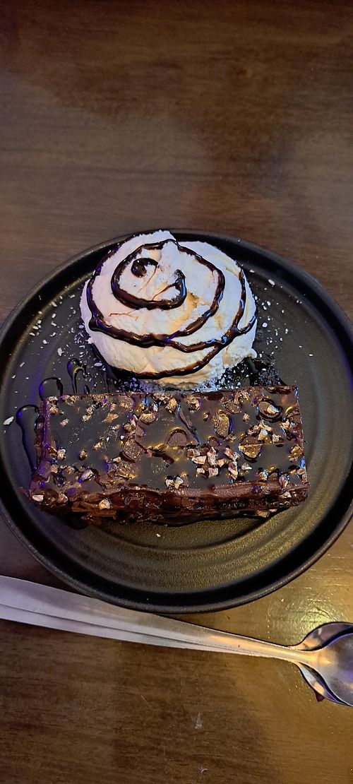Choc-a-lot cake and ice cream at Namaste India in Norwich