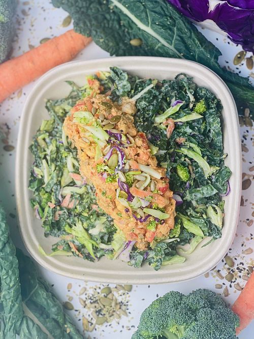 Kale Garbanzo Salad at Plant Daddy's Kitchen in Oceanside