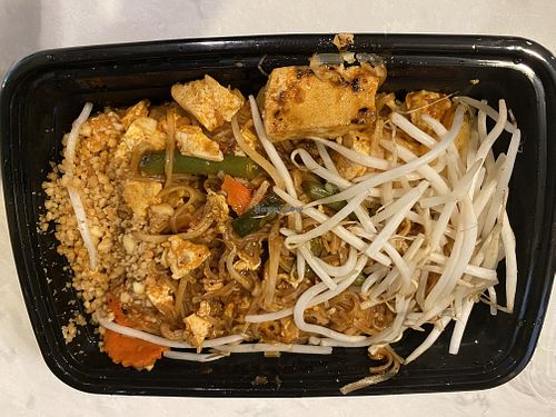 Pad Thai #1 takeout with vegetables, tofu & no egg.   at Kiin Imm Thai in Vienna