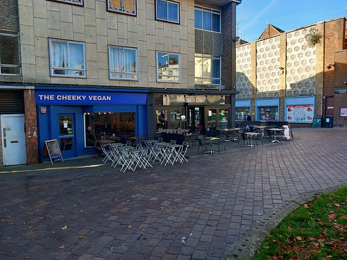 Cheeky Vegan in Cathedral yard Exeter. at The Cheeky Vegan in Exeter