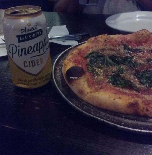 Vegan Templeton pizza (cheeseless) at Johnny Rads in Baltimore