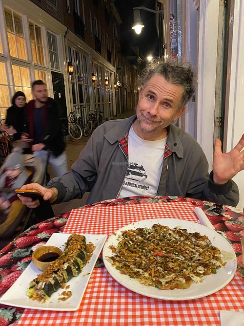 Happy me and our meal at TerraZen Centre in Amsterdam
