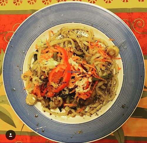 noodles with veg at TerraZen Centre in Amsterdam