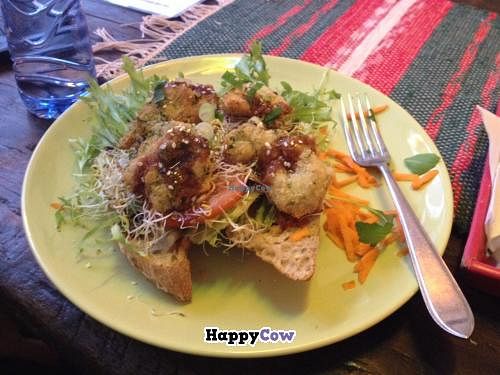 Mini vegan chicken katsu burger at TerraZen Centre in Amsterdam