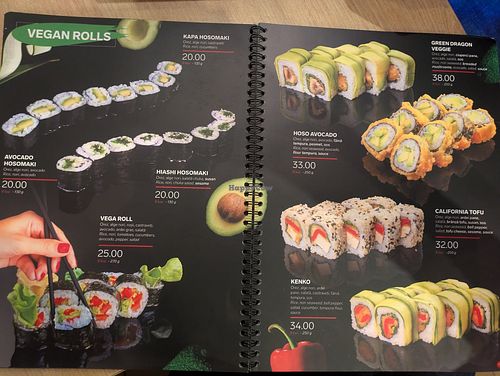 Vegan sushi options at Sushi Han in Brasov